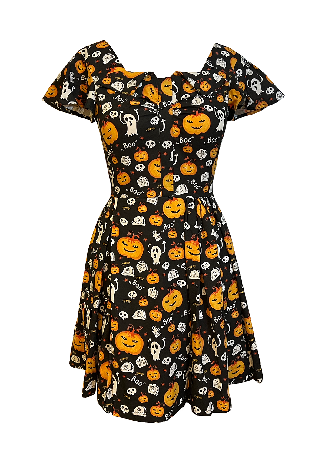 retro pumpkin dress Vintage Dress Petticoat Dress Green "Pumpkin Patch"