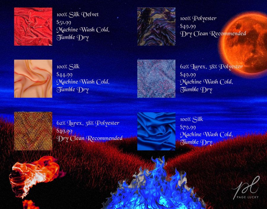 whispers into the abyss fabrics red and blue